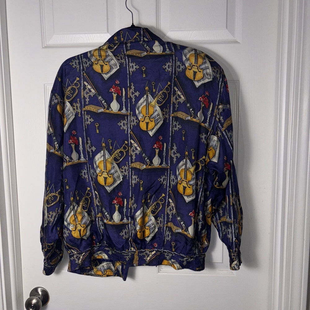 Vintage Women’s 90’s Silk Road Jacket Windbreaker Music themed Zip Up